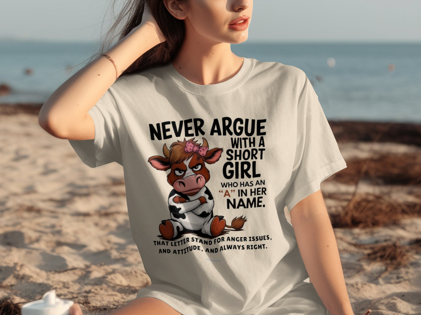 Never Argue with a Short Girl Humorous T-Shirt