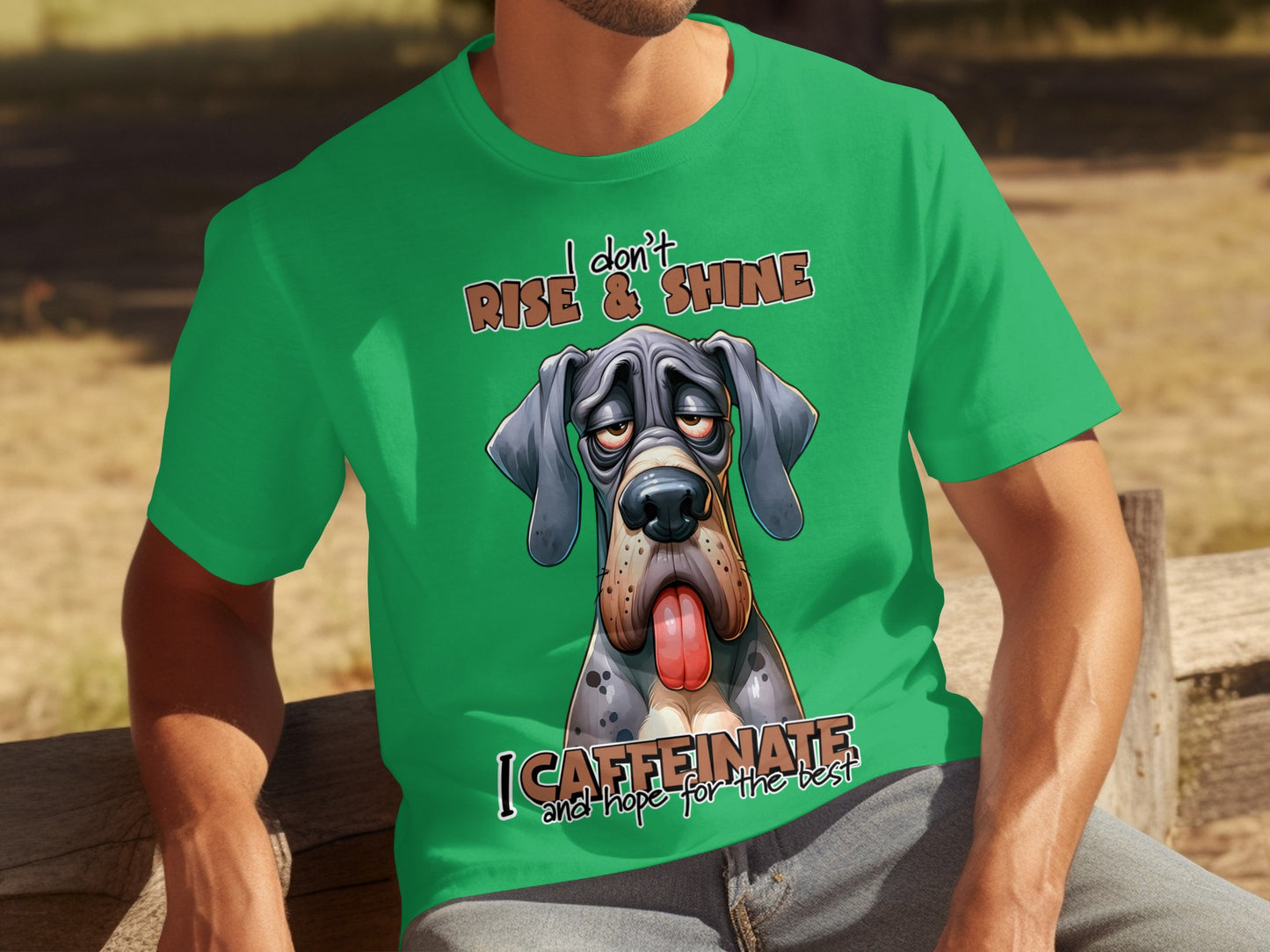 I Don't Rise and Shine I Caffeinate Funny Dog Shirt