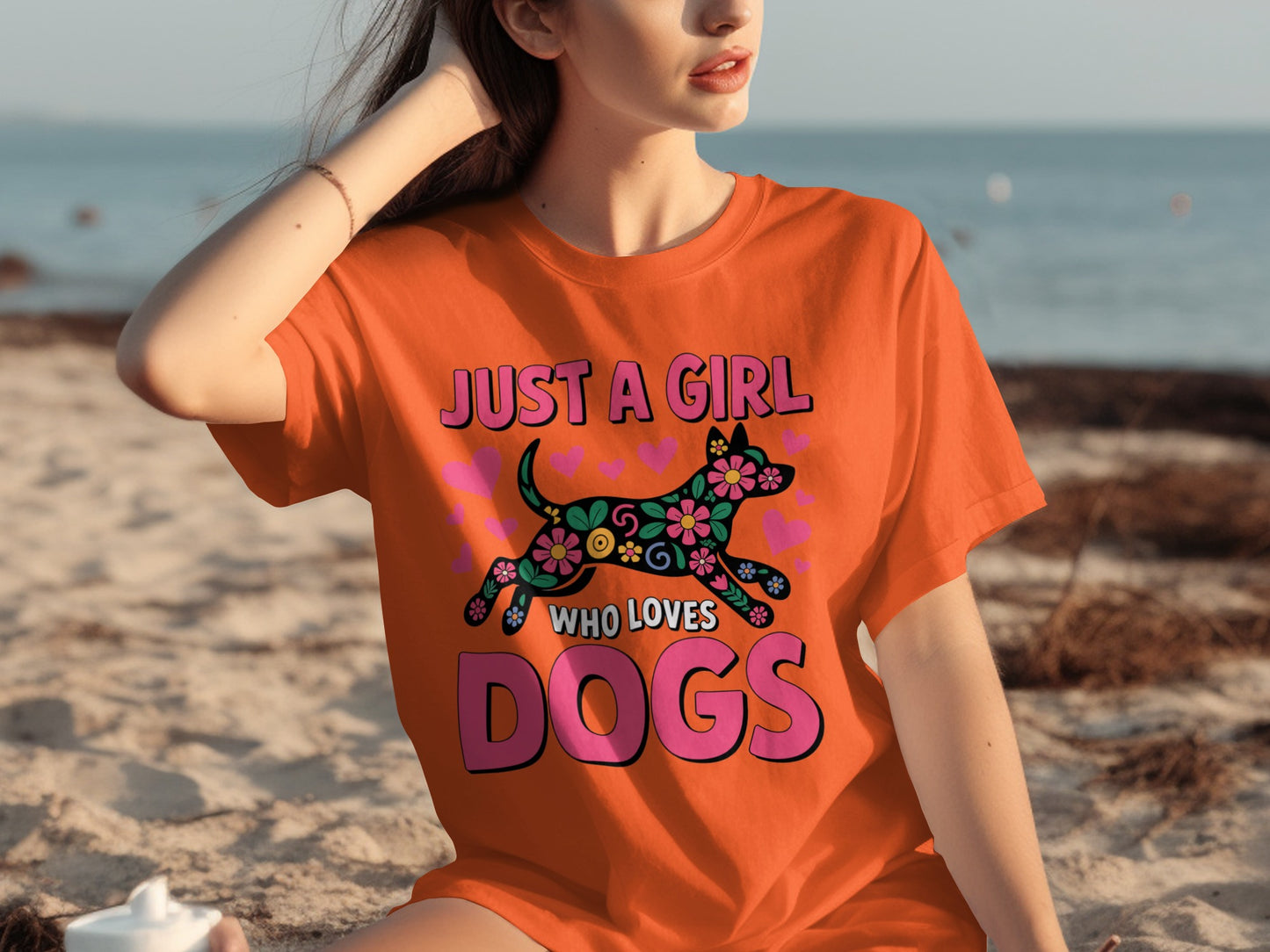 Just a Girl Who Loves Dogs Colorful Design Shirt