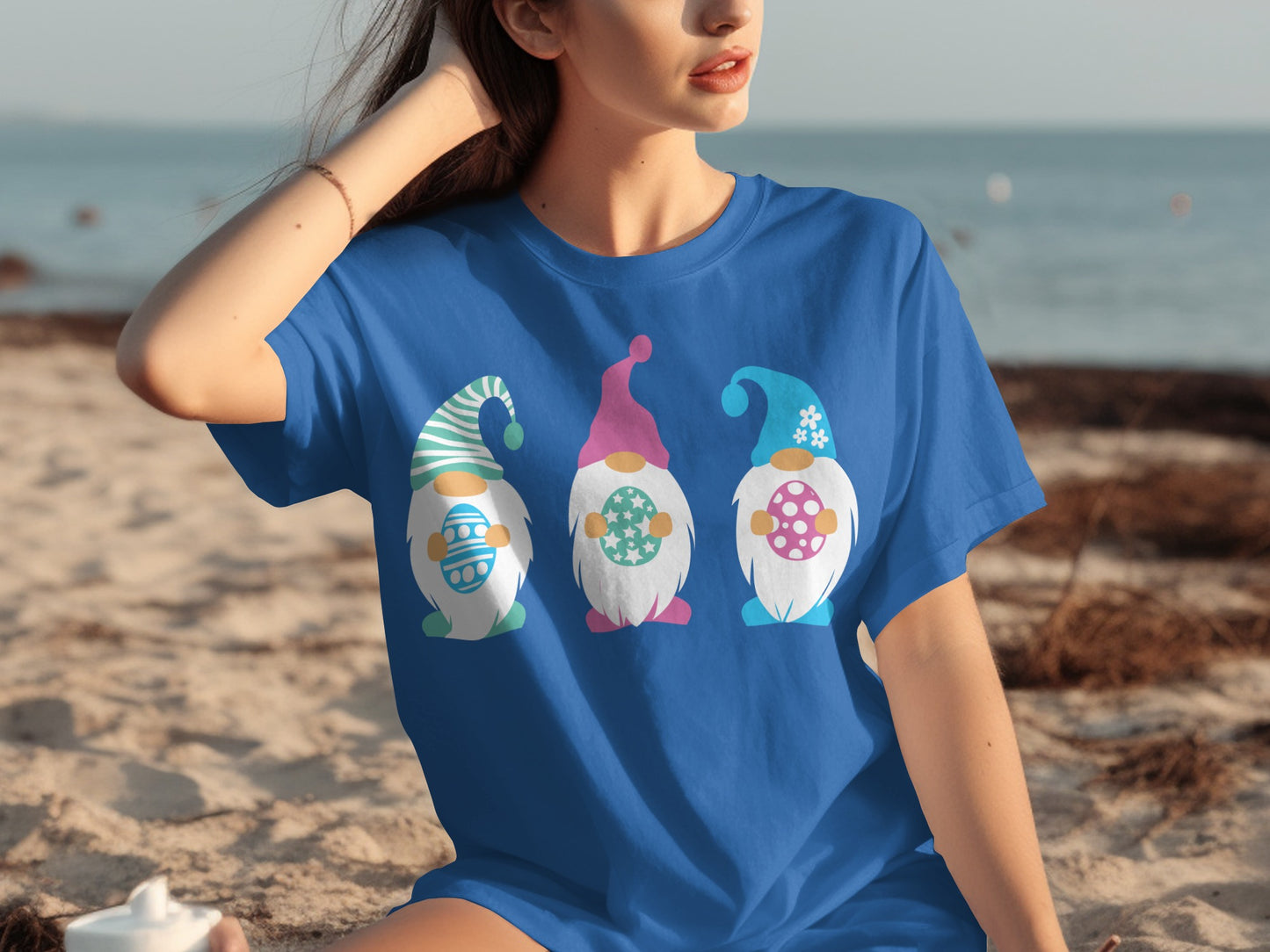 Adorable Beach Gnome Family Graphic T-Shirt