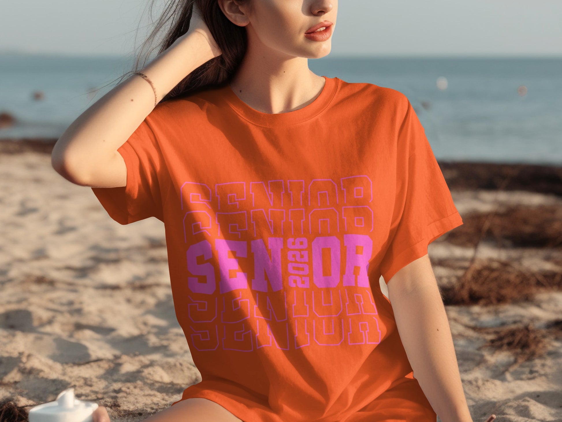 Orange Senior 2026 Shirt with Bold Lettering Design