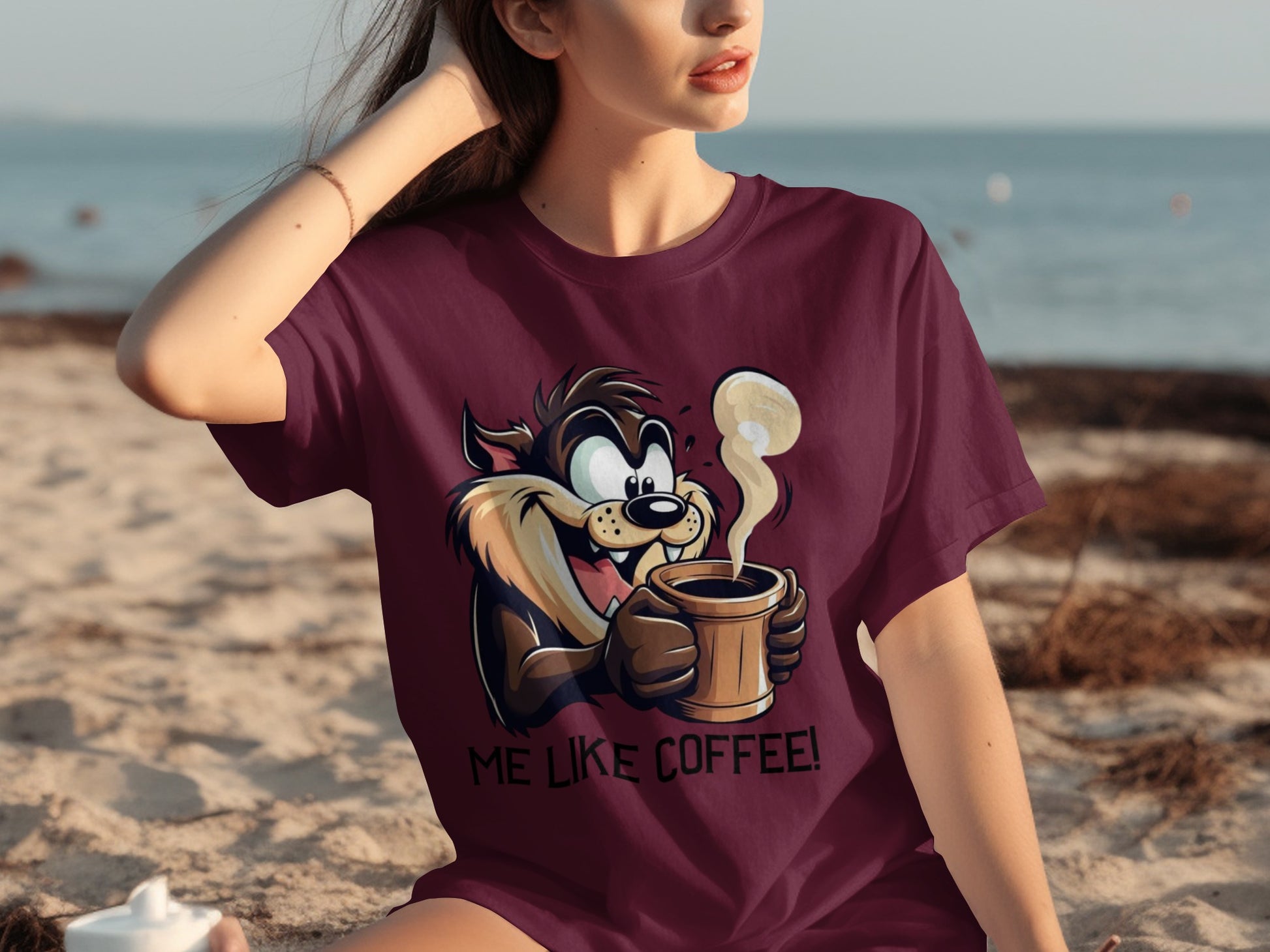 Fun Cartoon Character Me Like Coffee T-Shirt