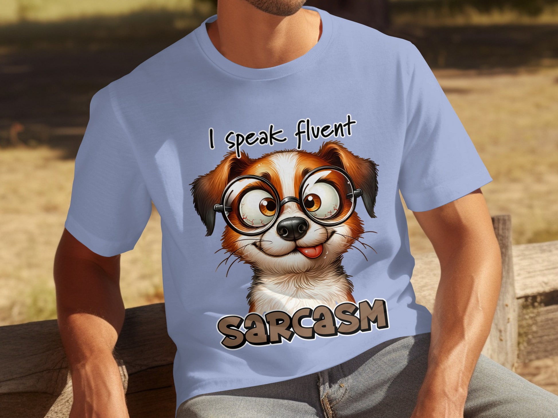 I Speak Fluent Sarcasm Funny Dog Graphic T-Shirt