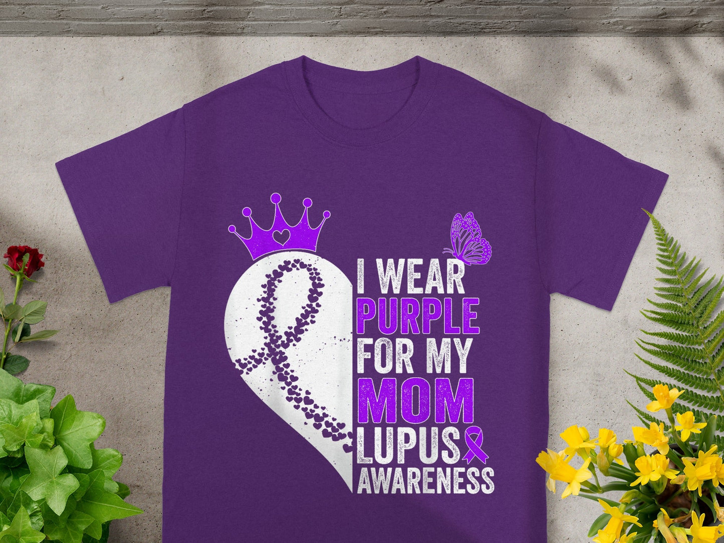 I Wear Purple For My Mom Lupus Awareness T-Shirt