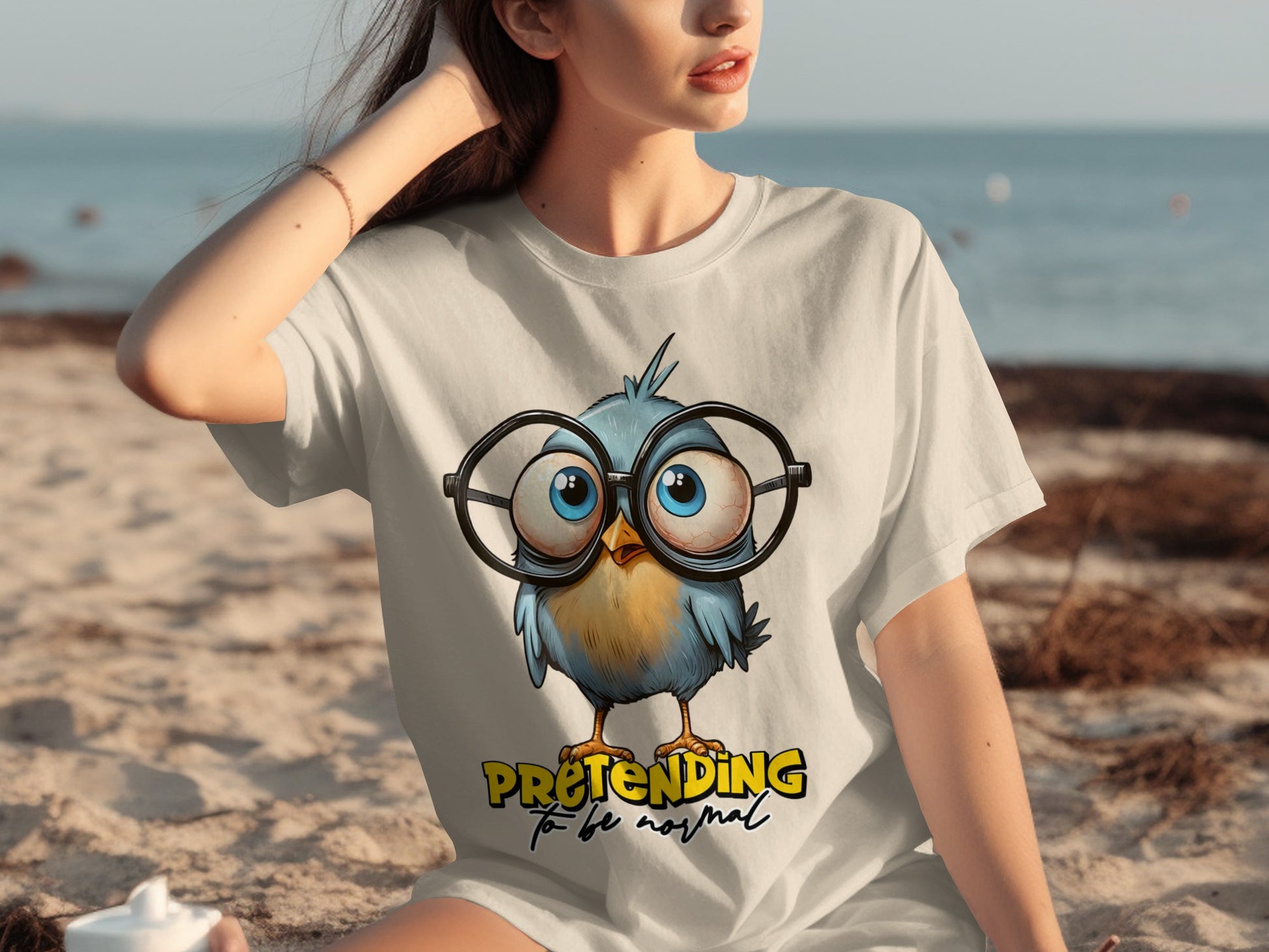 Cute Owl With Glasses Pretending To Be Normal T-shirt