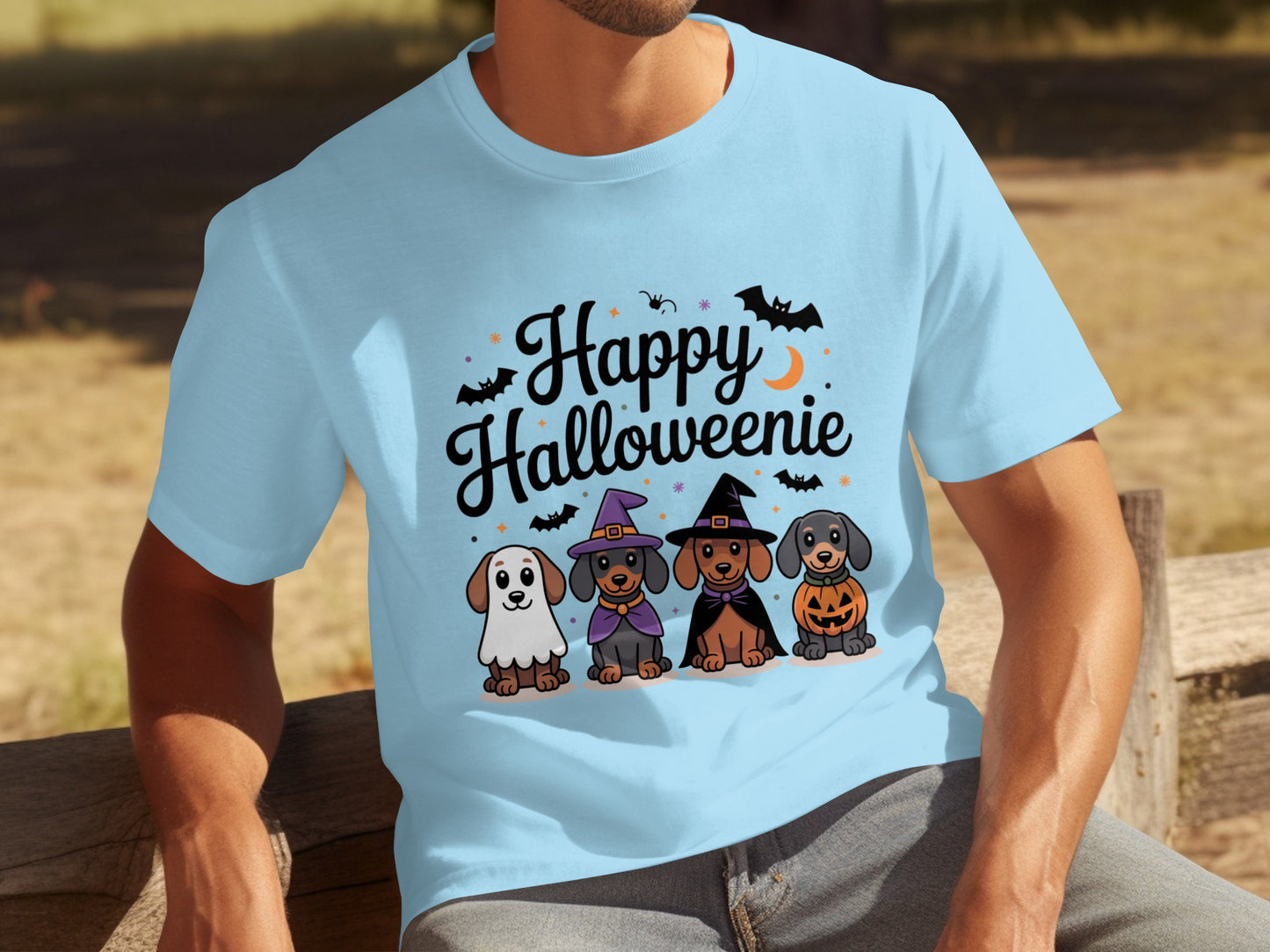 Happy Halloweenie Cute Dog Halloween Design T-Shirt