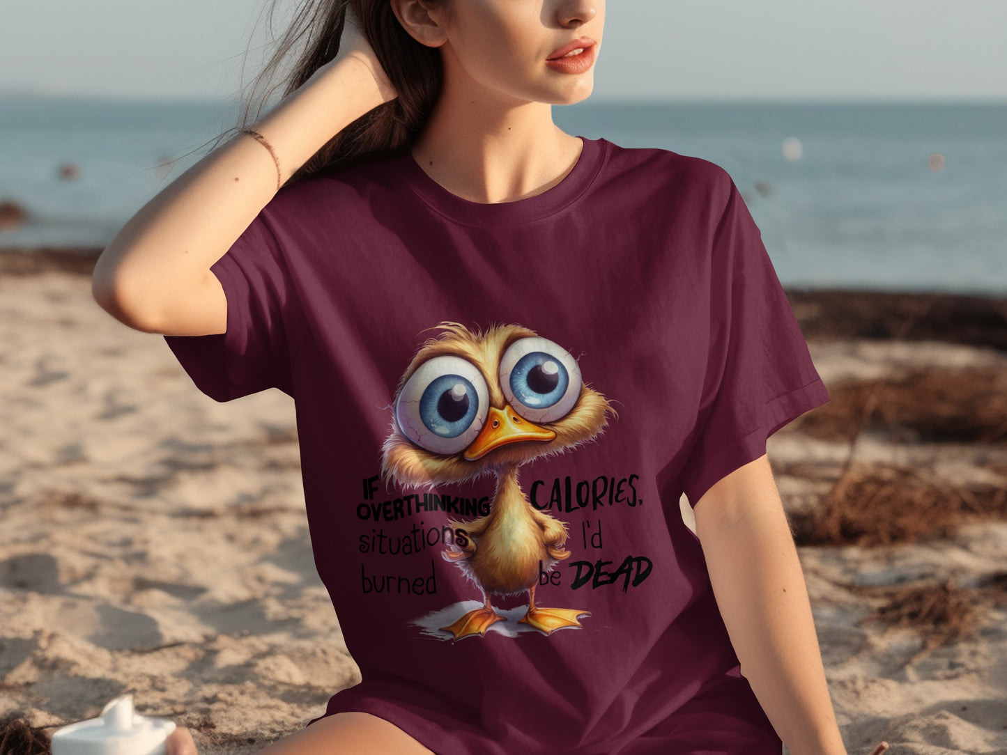 Cute Overthinking Chick Funny Quote T-Shirt