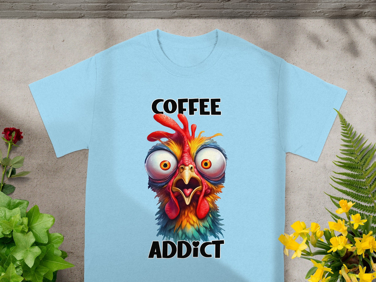Funny Coffee Addict Chicken T-Shirt for Coffee Lovers