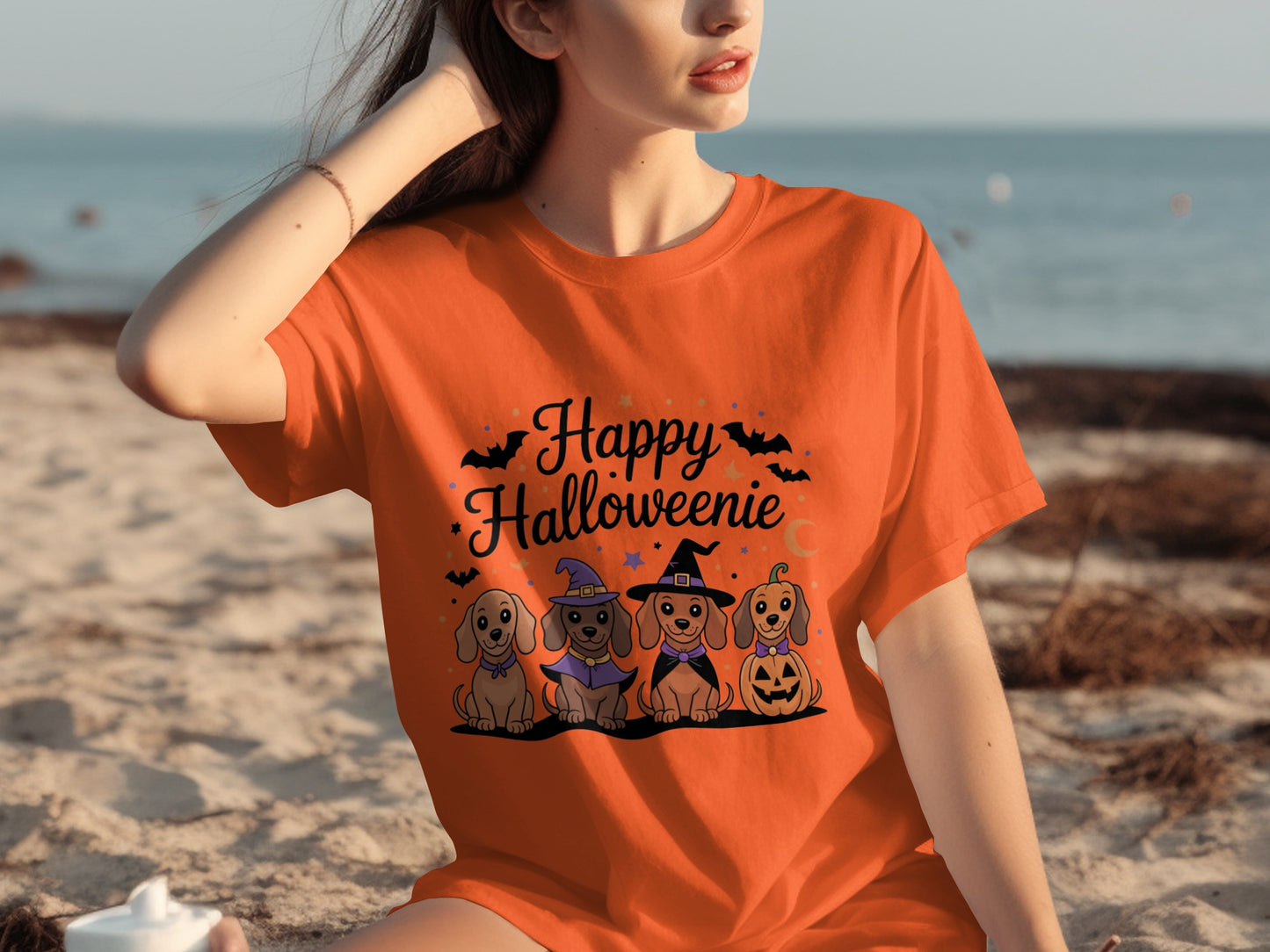 Happy Halloweenie Cute Dog Design Halloween Shirt