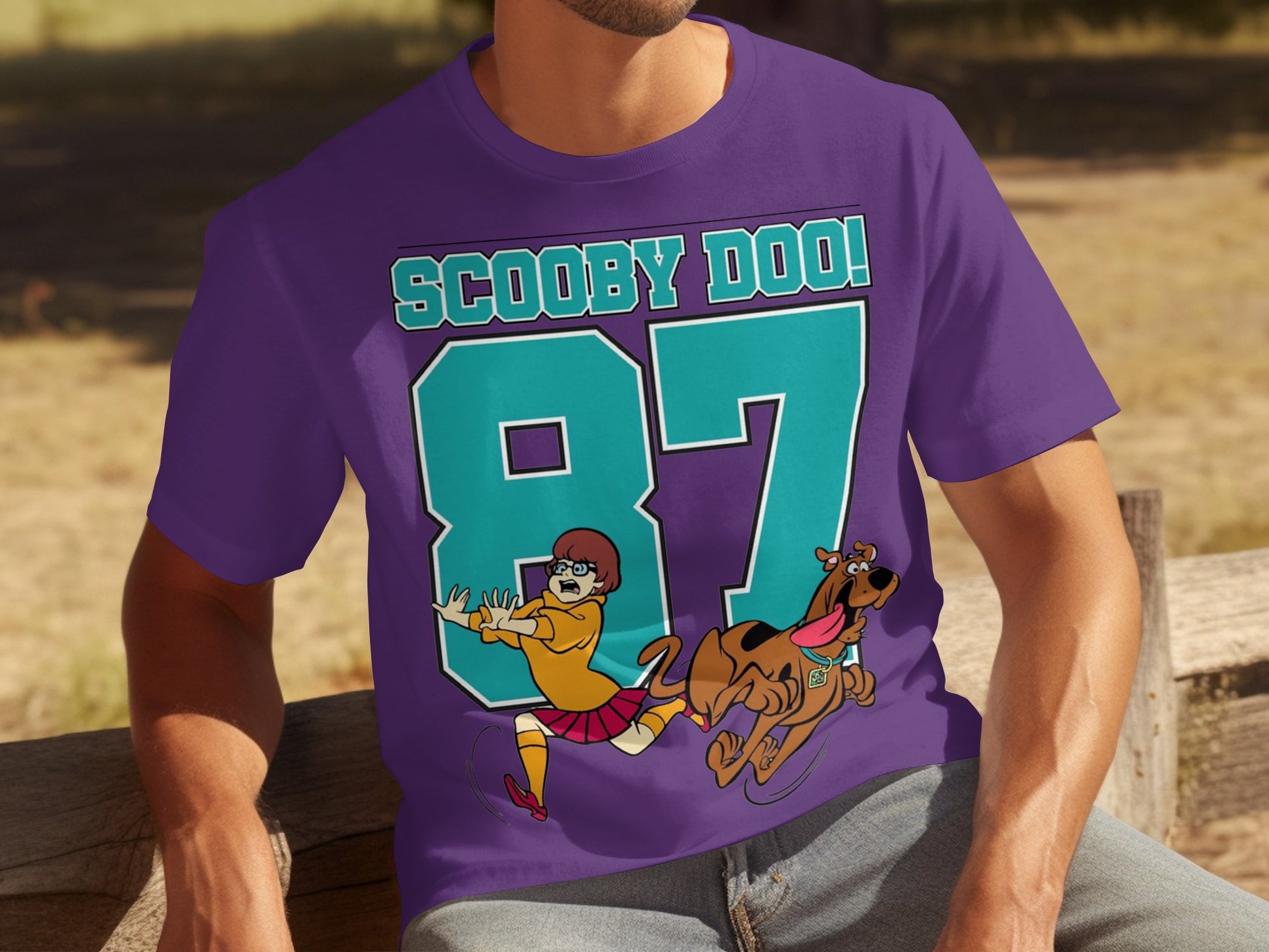 Scooby Doo 87 Graphic Design Purple T-Shirt