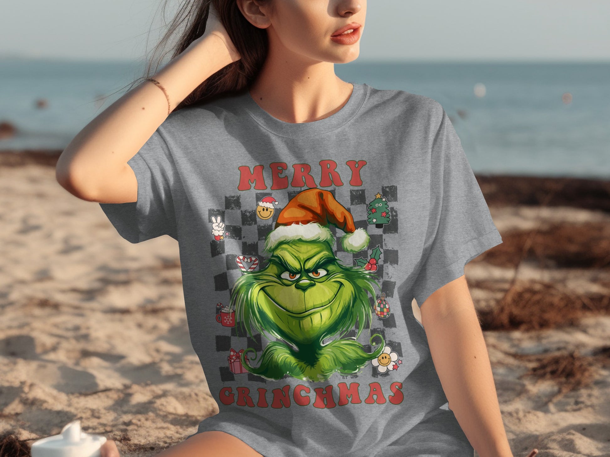 Festive Merry Grinchmas T-shirt with Holiday Design