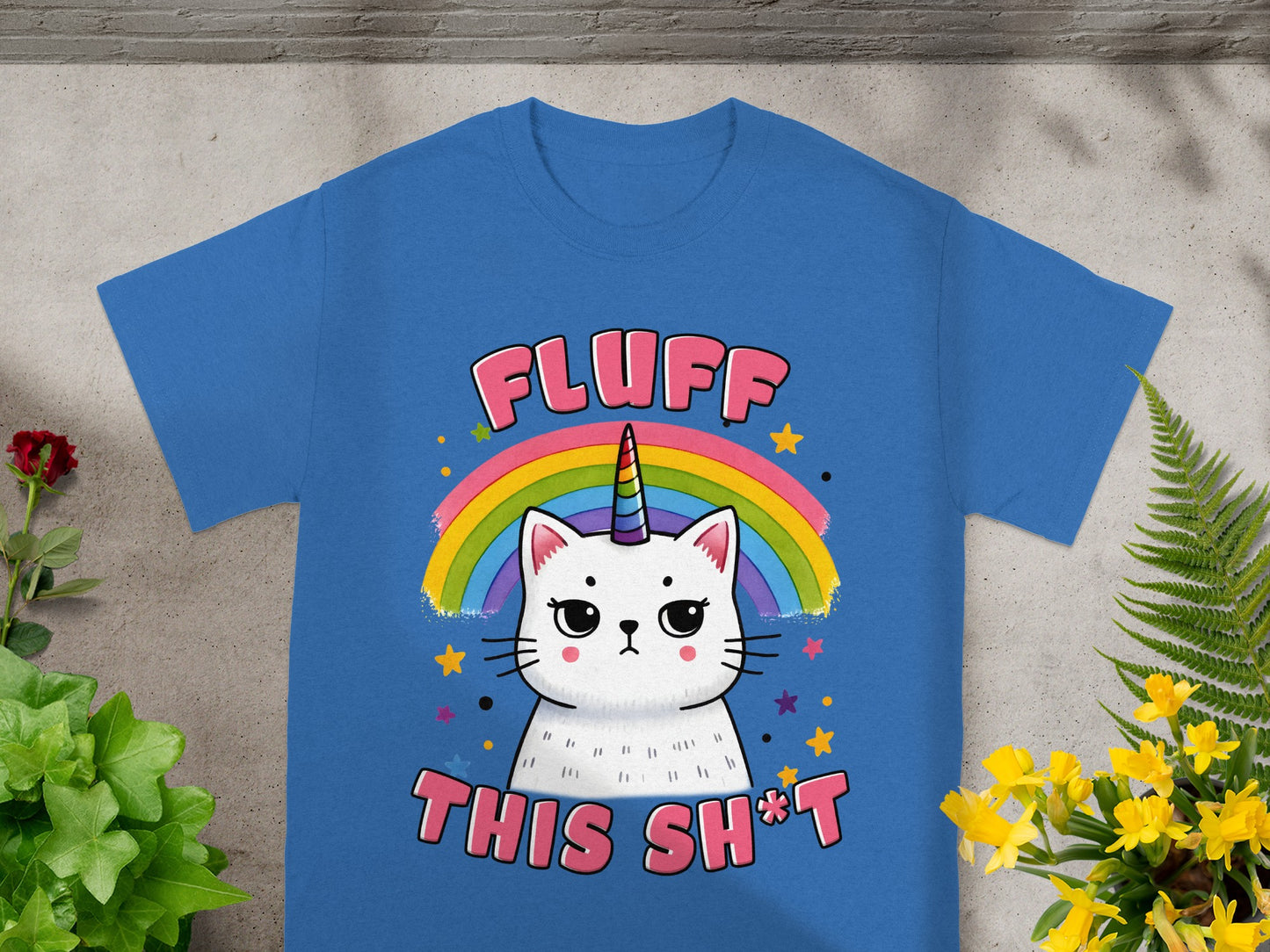 Fluff This Shit Grumpy Unicorn Cat Tee