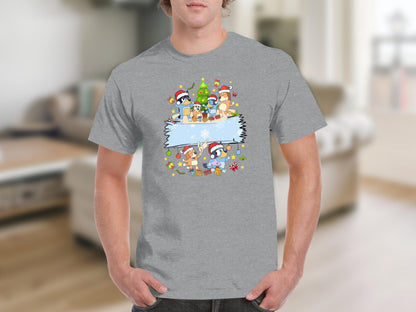 Festive Cartoon Characters Christmas T-Shirt