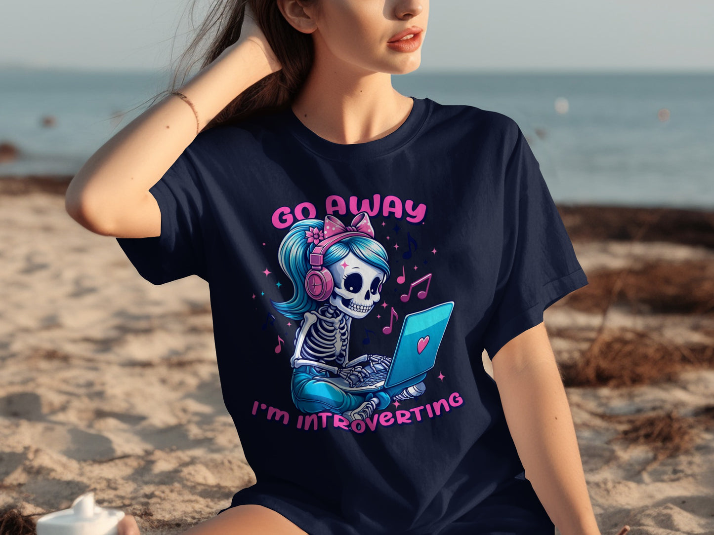 Go Away I'm Introverting Skeleton Graphic Tee