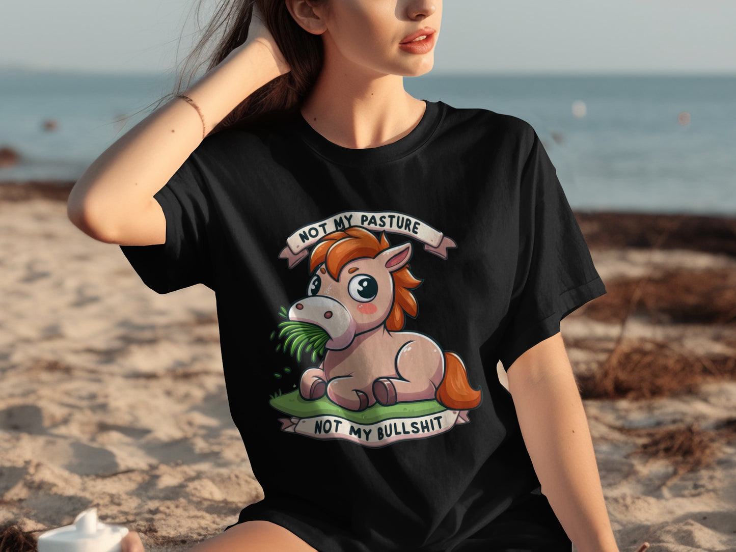 Not My Pasture Not My Bullshit Cartoon T-Shirt