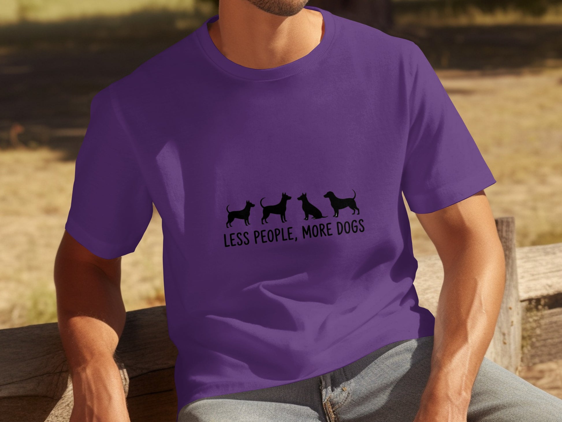 Less People More Dogs Graphic T-shirt for Pet Lovers