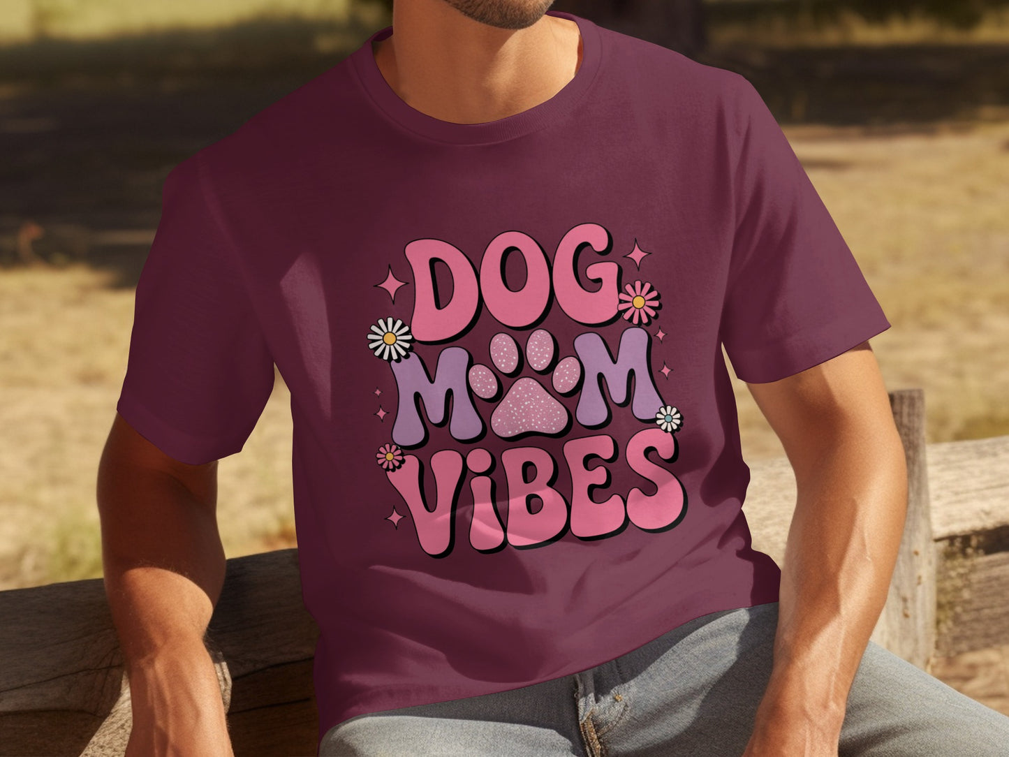 Cute Dog Mom Vibes Graphic Tee for Pet Lovers