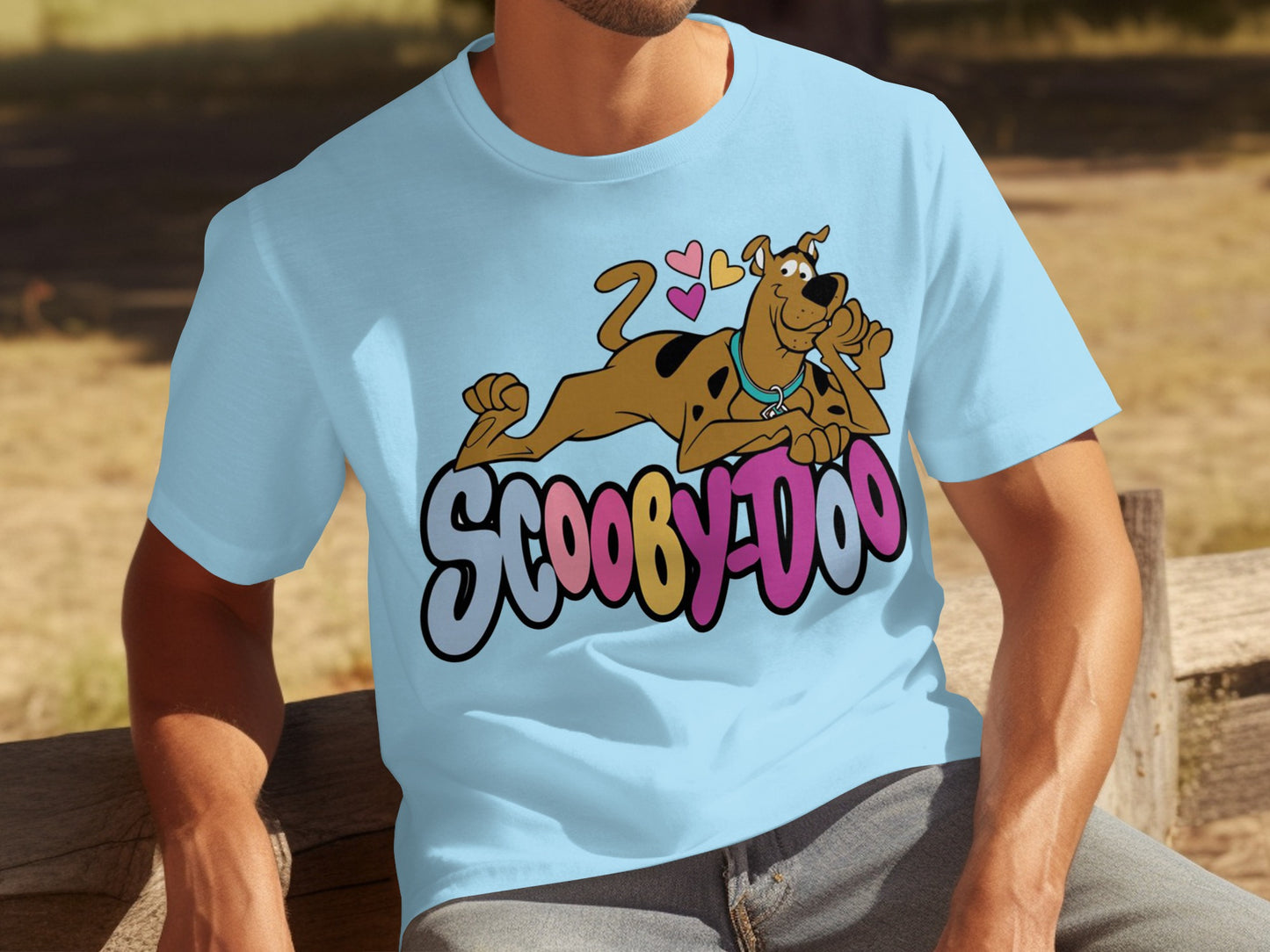 Scooby-Doo Graphic Design Light Blue T-Shirt