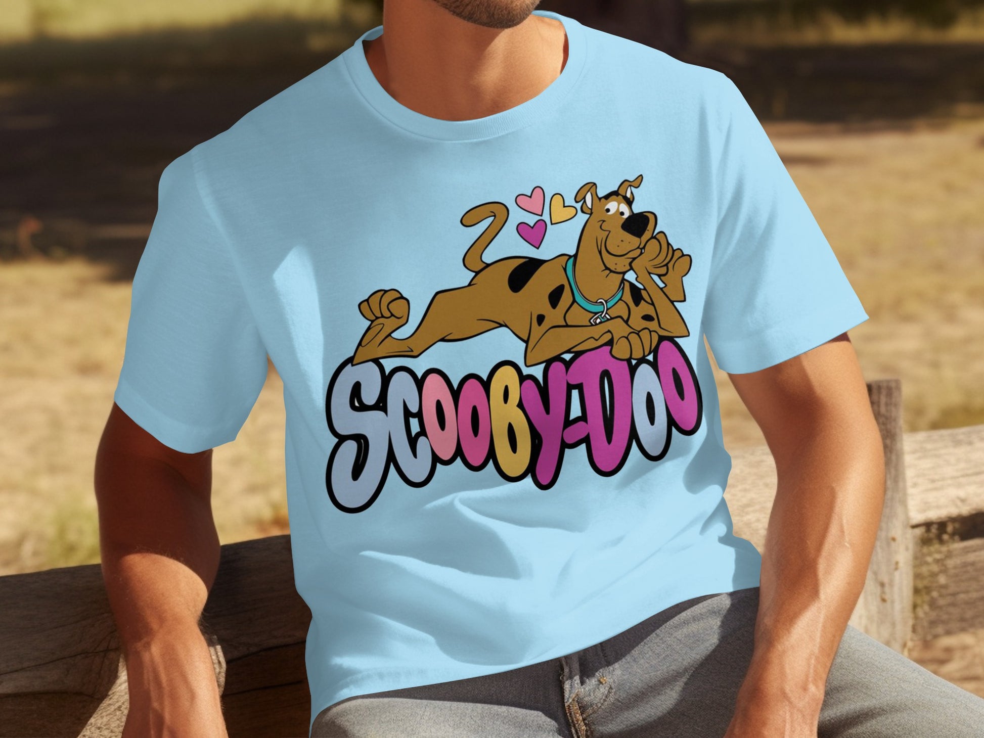 Scooby-Doo Graphic Design Light Blue T-Shirt