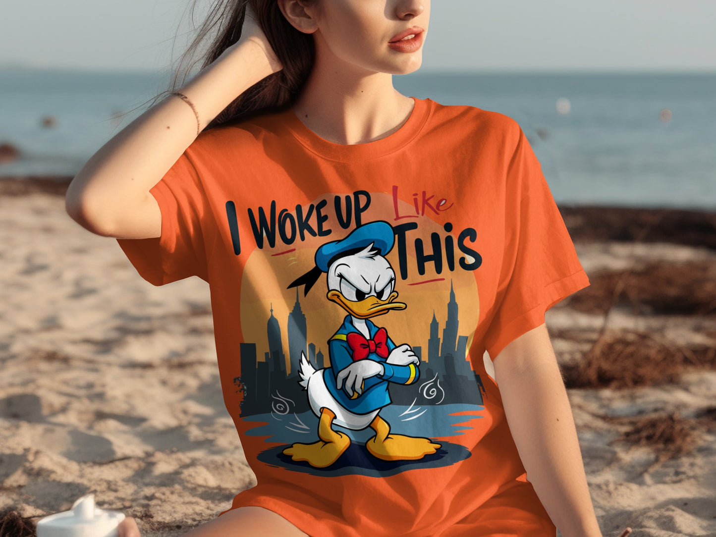 I Woke Up Like This Donald Duck Printed T-Shirt