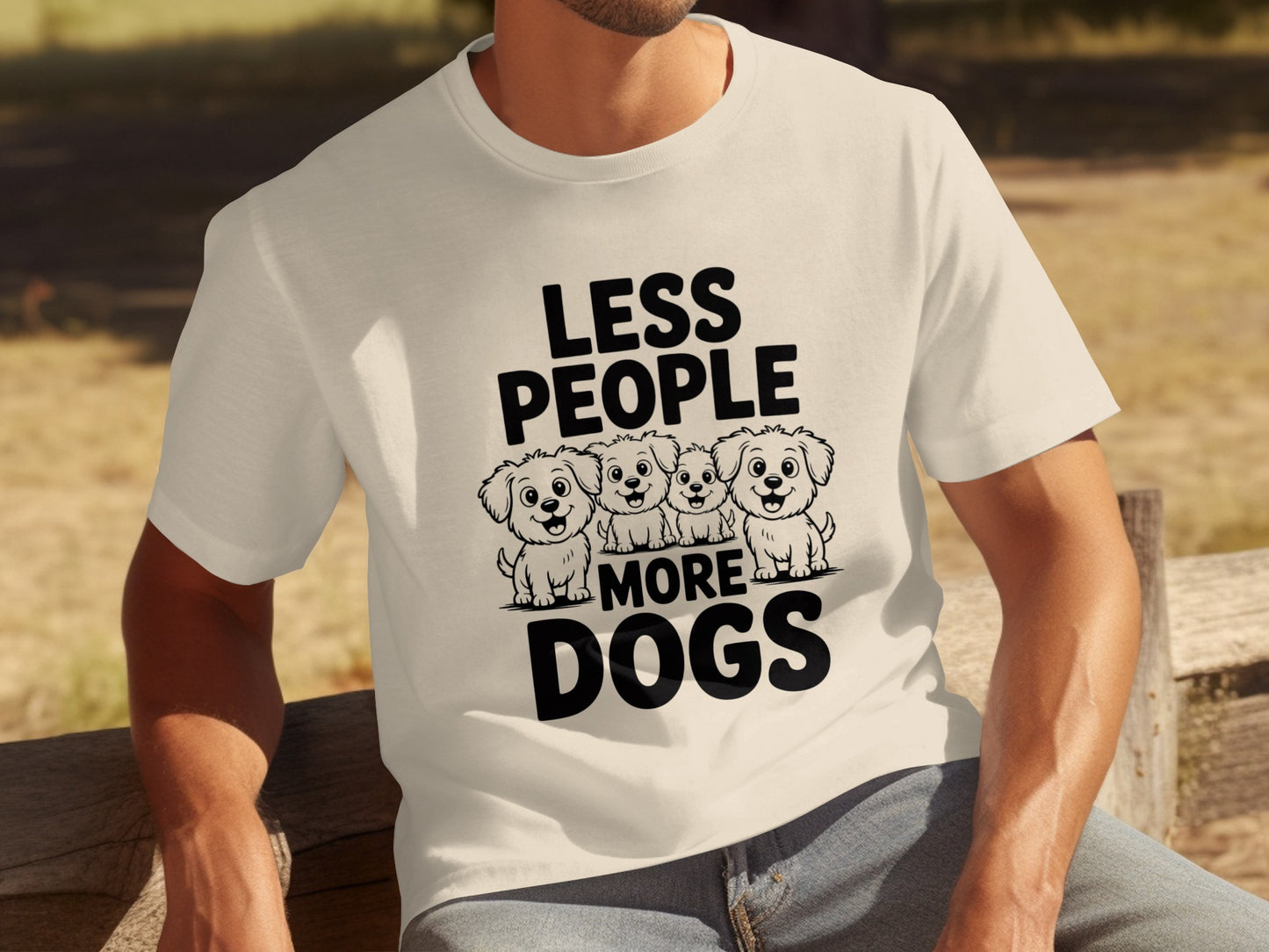 Less People More Dogs Cute Puppies Graphic T-Shirt