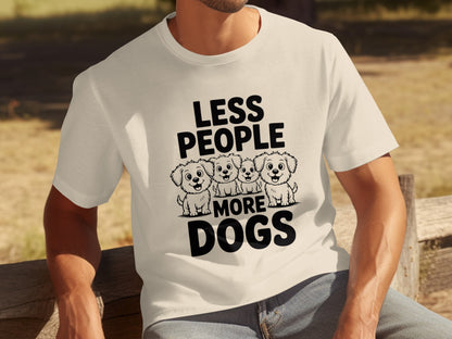 Less People More Dogs Cute Puppies Graphic T-Shirt