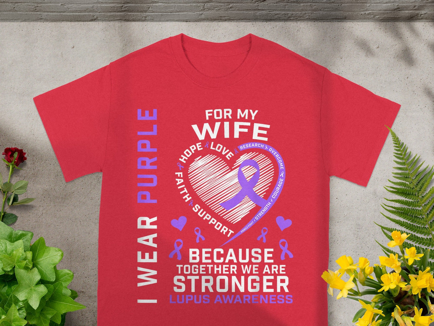 I Wear Purple for My Wife Lupus Awareness Shirt