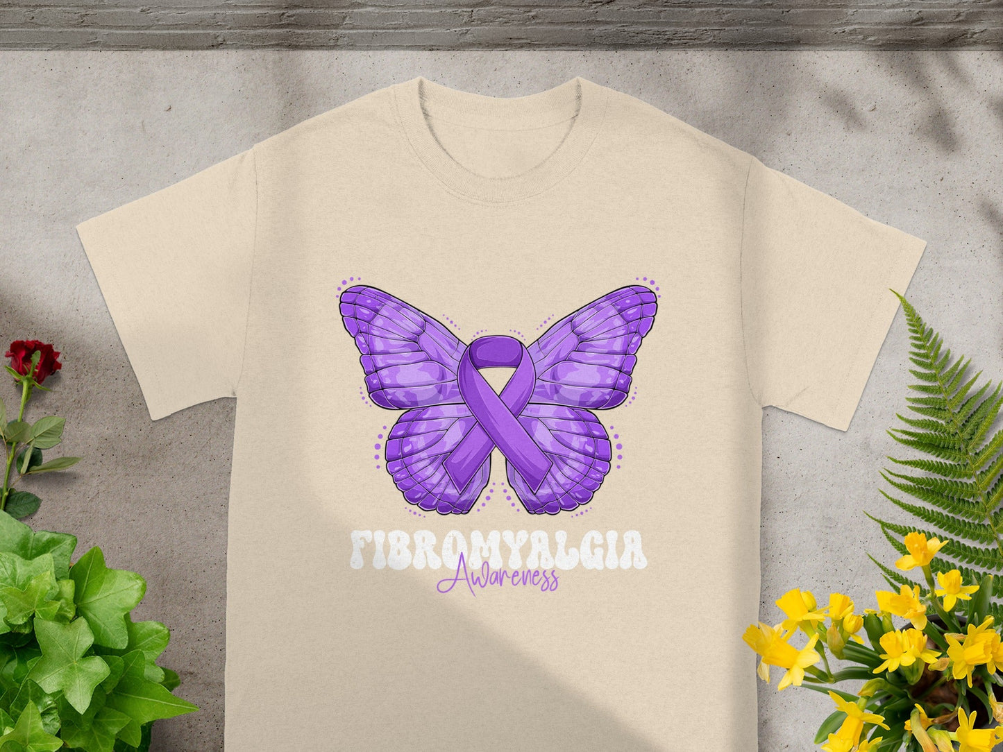 Fibromyalgia Awareness Butterfly Graphic T-Shirt