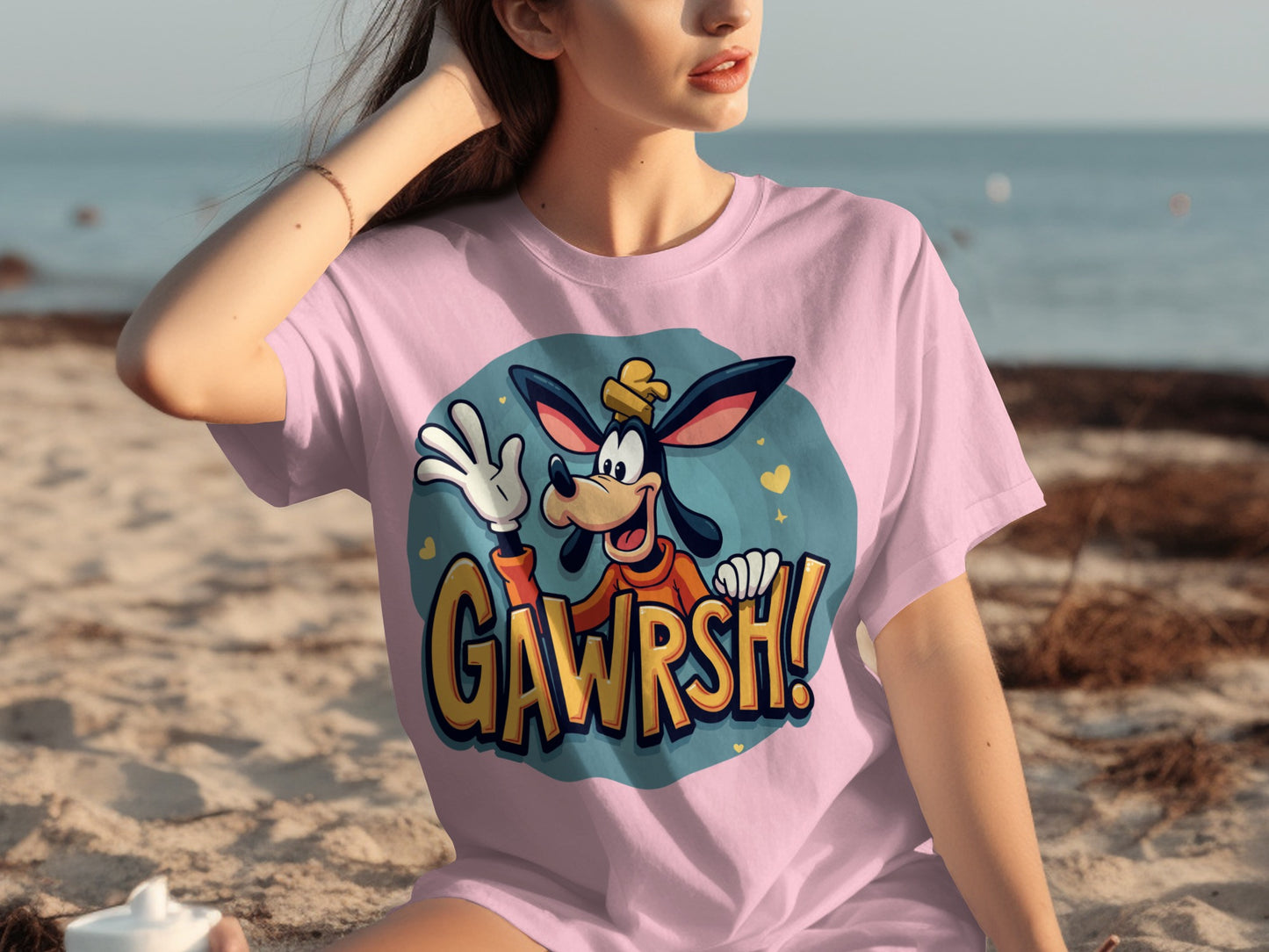 Gawrsh Cartoon Character Graphic T-Shirt for Beachwear