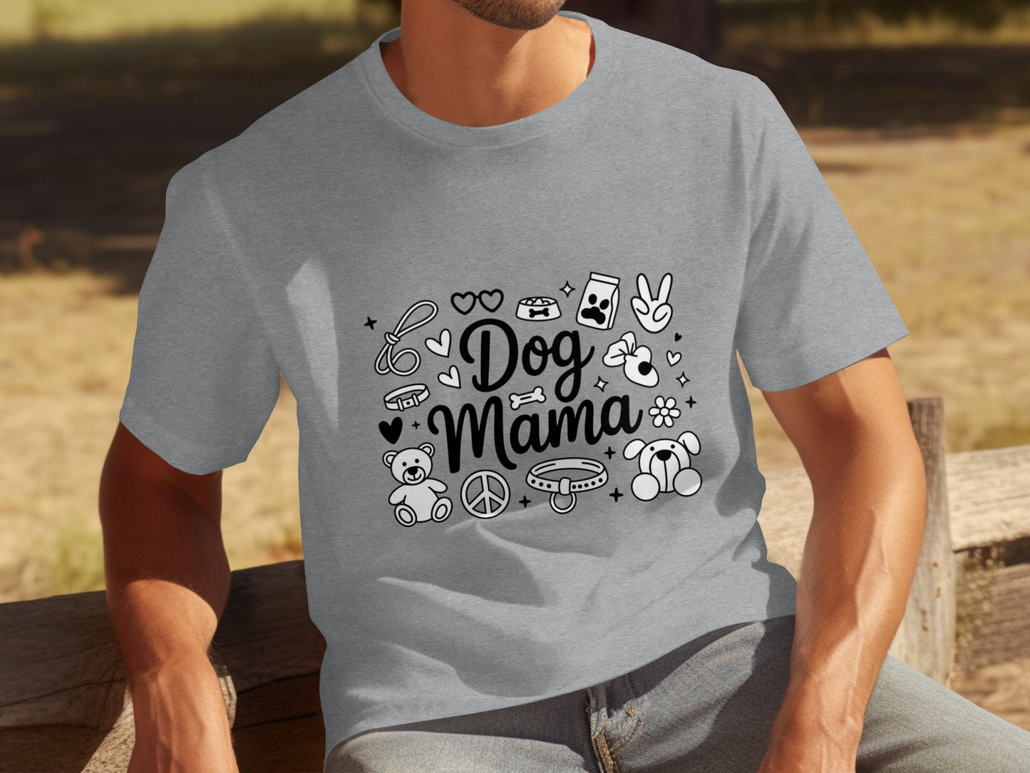 Dog Mama Graphic Print T-Shirt for Dog Lovers