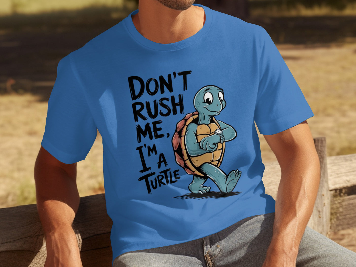 Don't Rush Me I'm A Turtle Cartoon Printed T-shirt