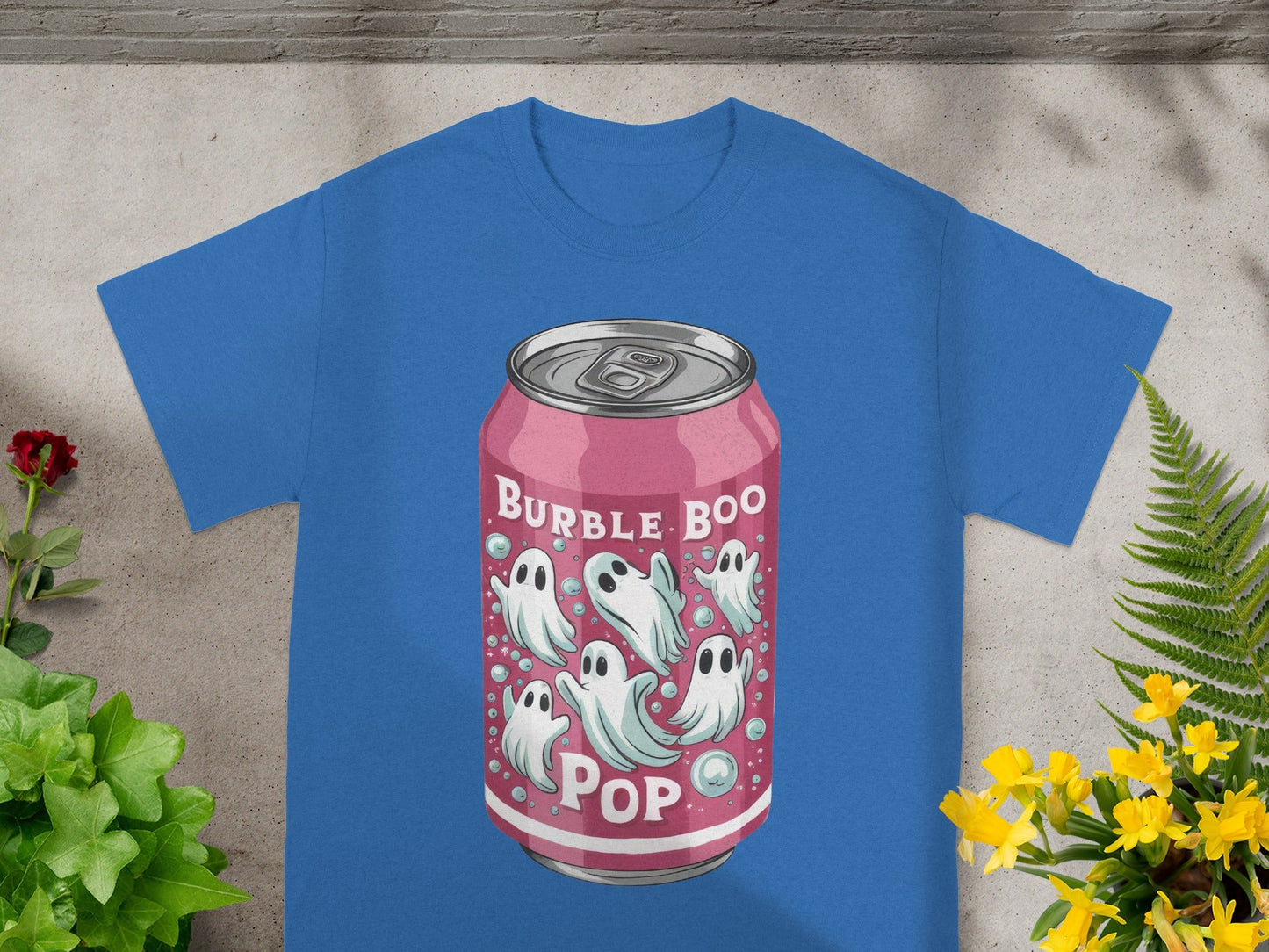 Burble Boo Pop Can with Ghosts Graphic T-Shirt