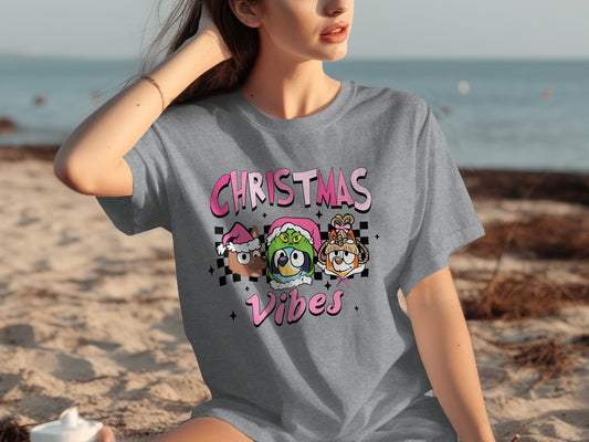 Cute Christmas Vibes Holiday Themed Graphic T-shirt