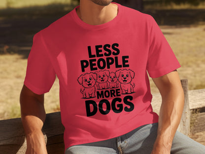 Less People More Dogs Graphic Tee Shirt