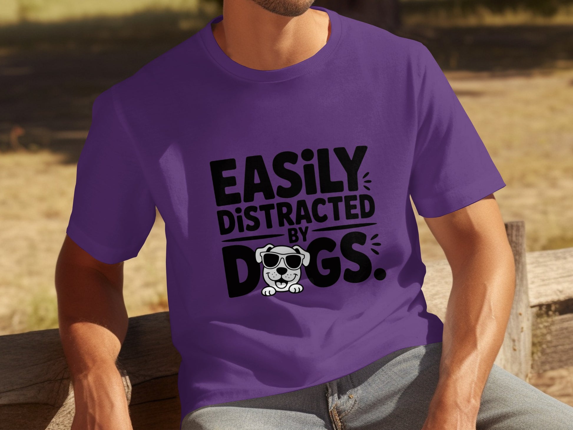 Easily Distracted by Dogs Graphic T-Shirt