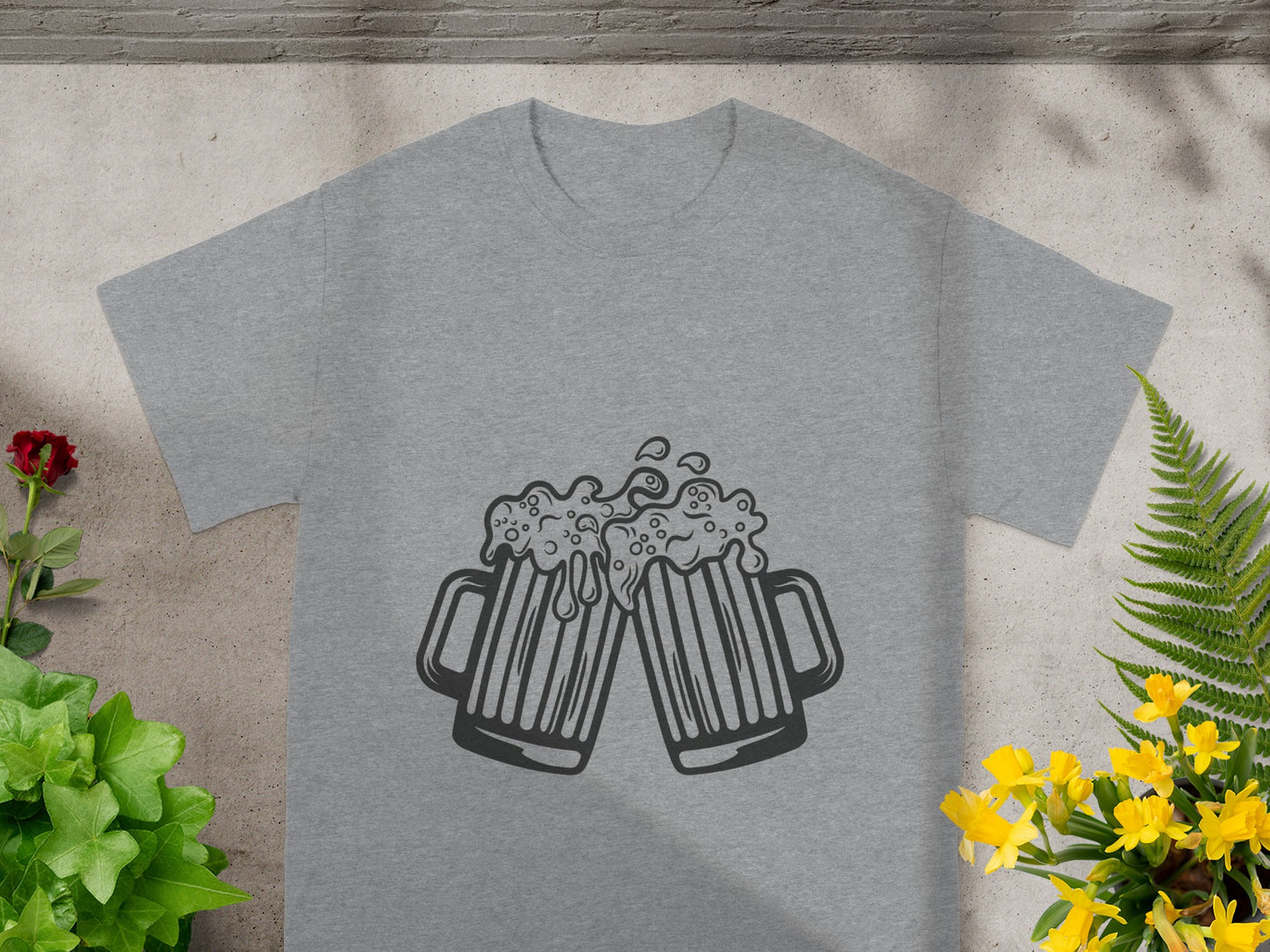 Cheers Beer Mug Graphic Tee Shirt Fun Casual Wear