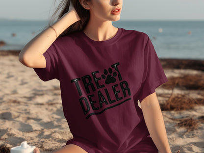 Treat Dealer Paw Print Graphic Women's T-shirt