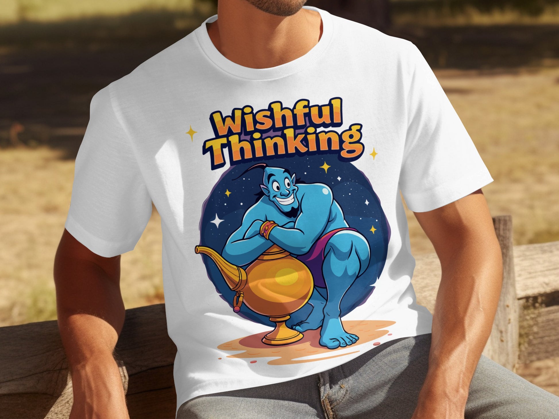 Wishful Thinking Cartoon Lamp Graphic T-Shirt
