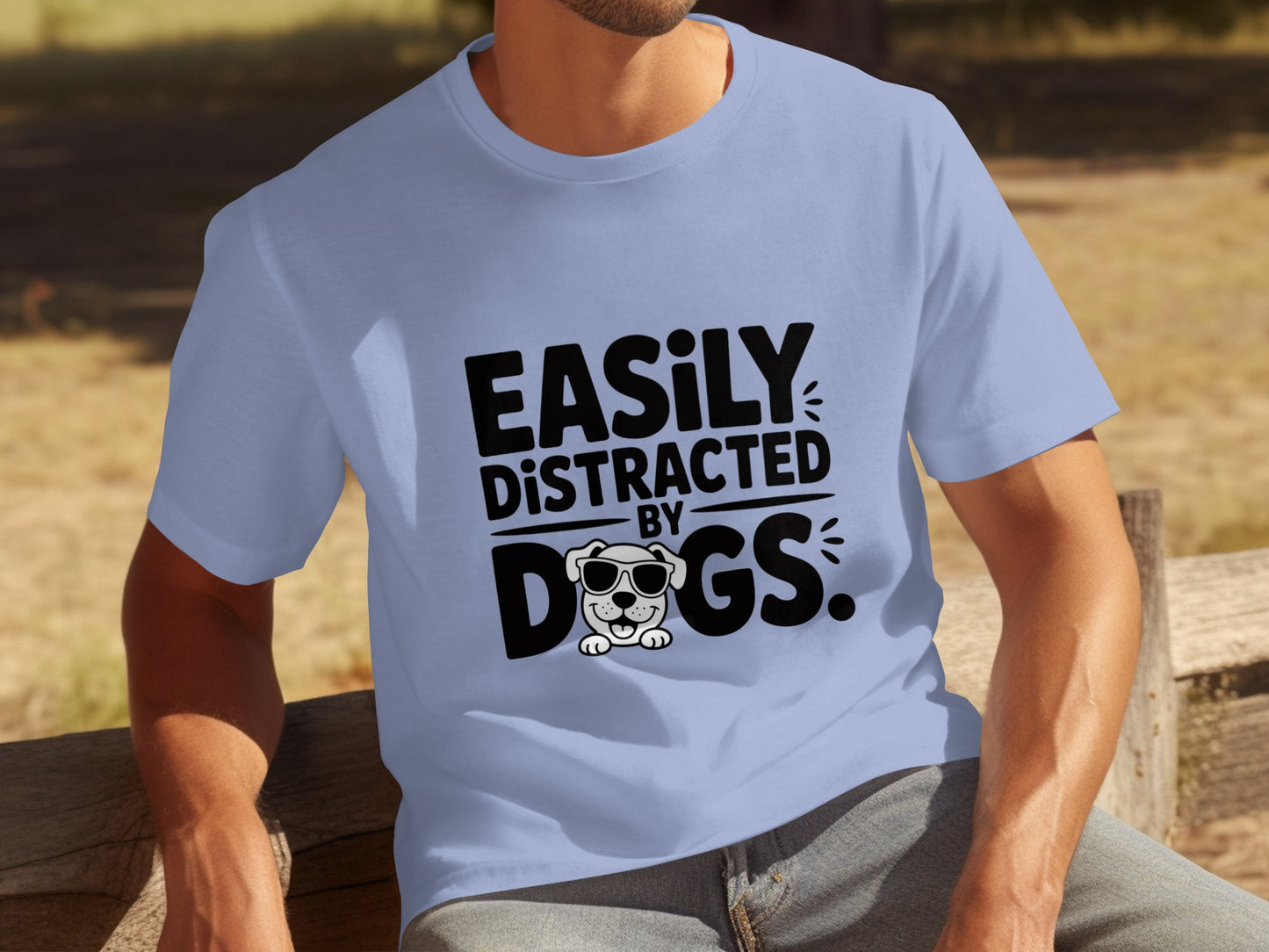 Easily Distracted By Dogs Graphic T-Shirt