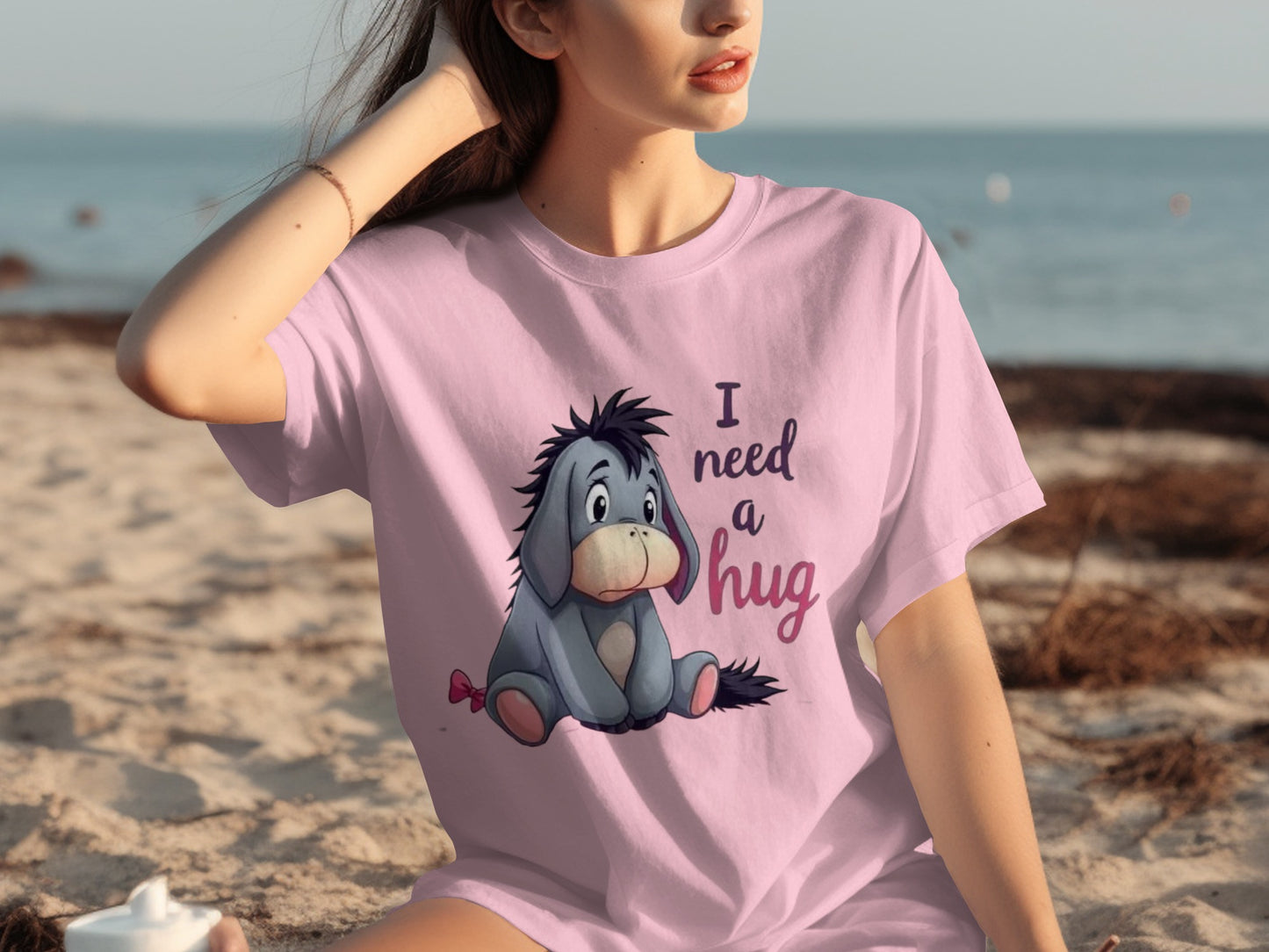 I Need a Hug Eeyore Sitting Graphic T-shirt