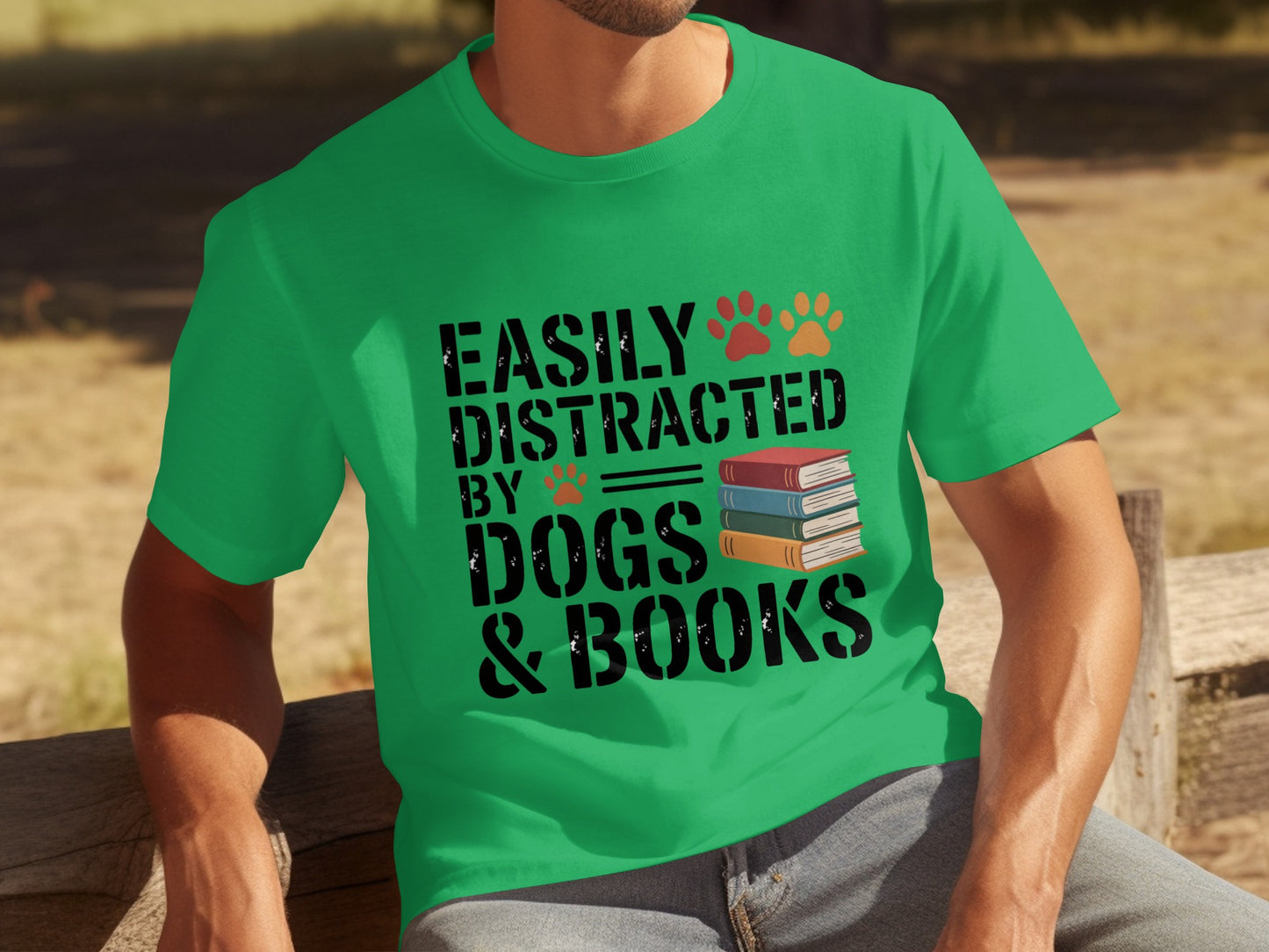 Easily Distracted by Dogs and Books T-shirt