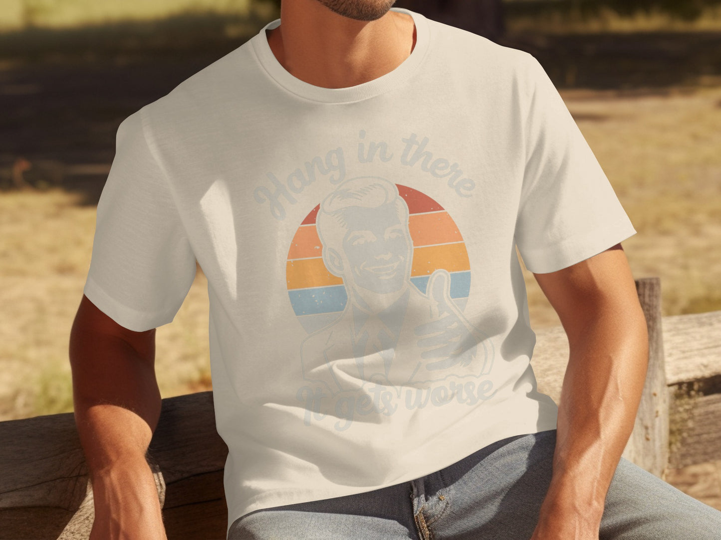 Hang in There Retro Design Graphic T-Shirt