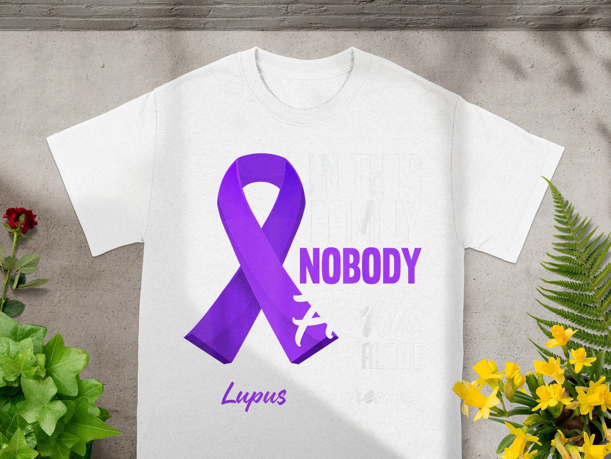 Nobody Fights Alone Lupus Awareness T-Shirt