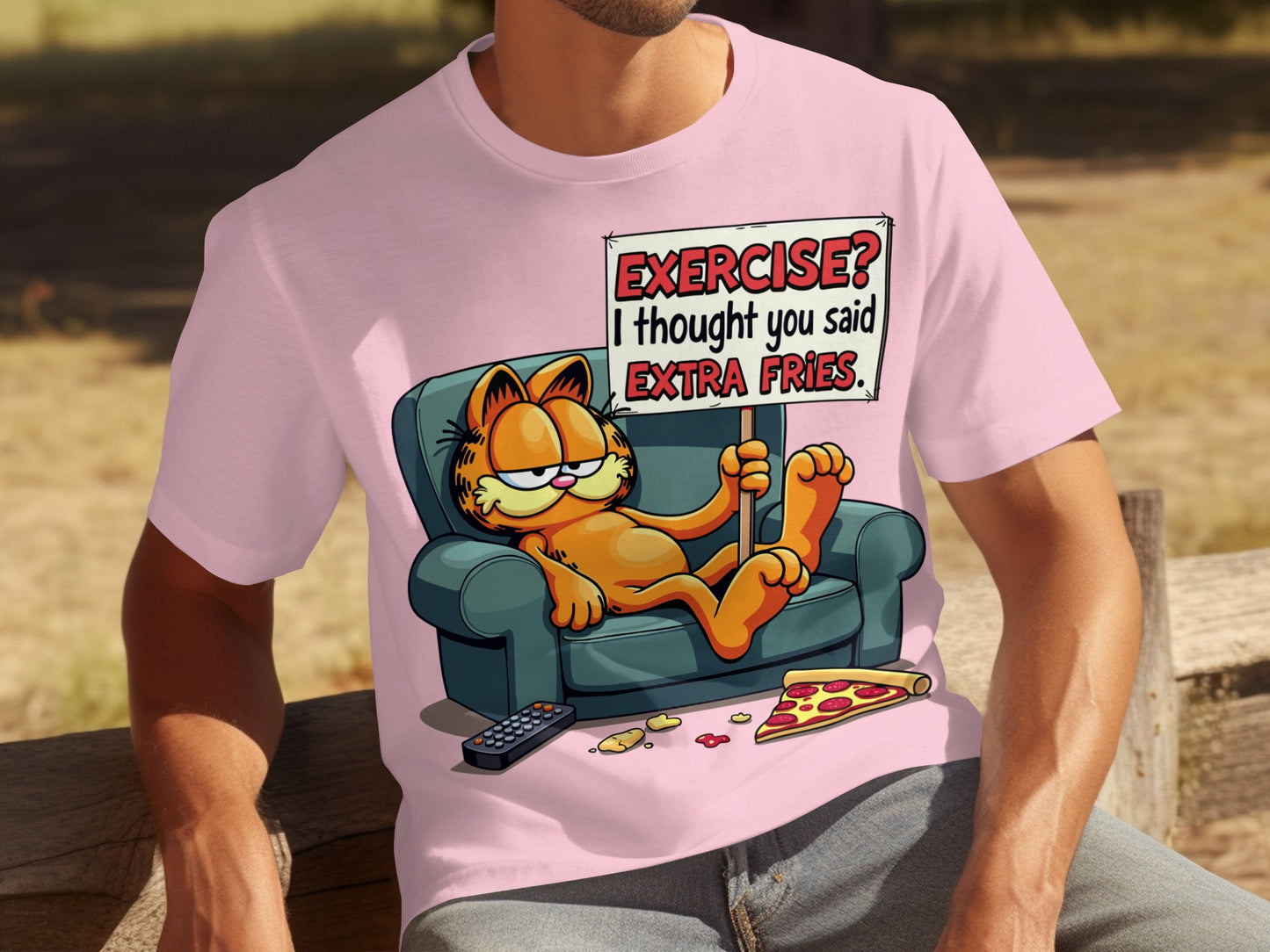 Exercise? I thought you said extra fries t-shirt