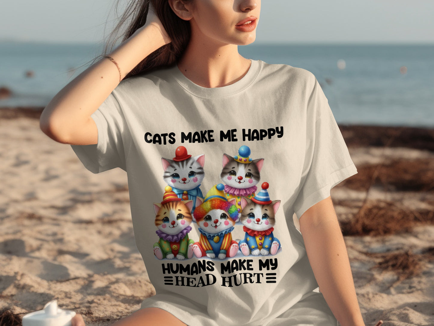 Cats Make Me Happy Humans Make My Head Hurt tshirt