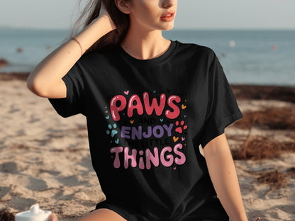 Paws and Enjoy the Little Things Graphic Shirt