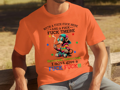 Funny Colorful Don't Give A Fuck Adult Humor T-Shirt