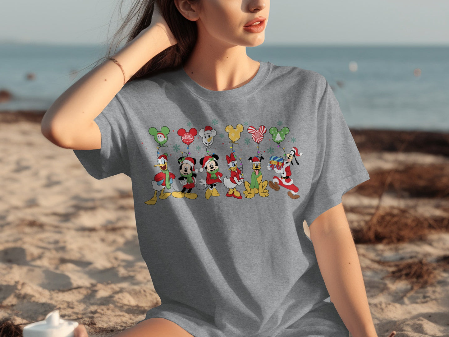 Disney Characters Christmas Theme Graphic T-Shirt