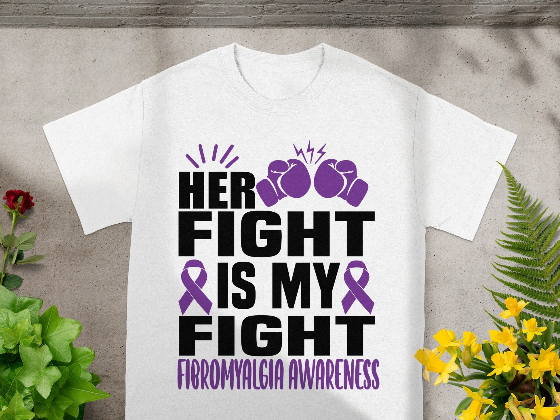 Her Fight Is My Fight Fibromyalgia Awareness T-Shirt