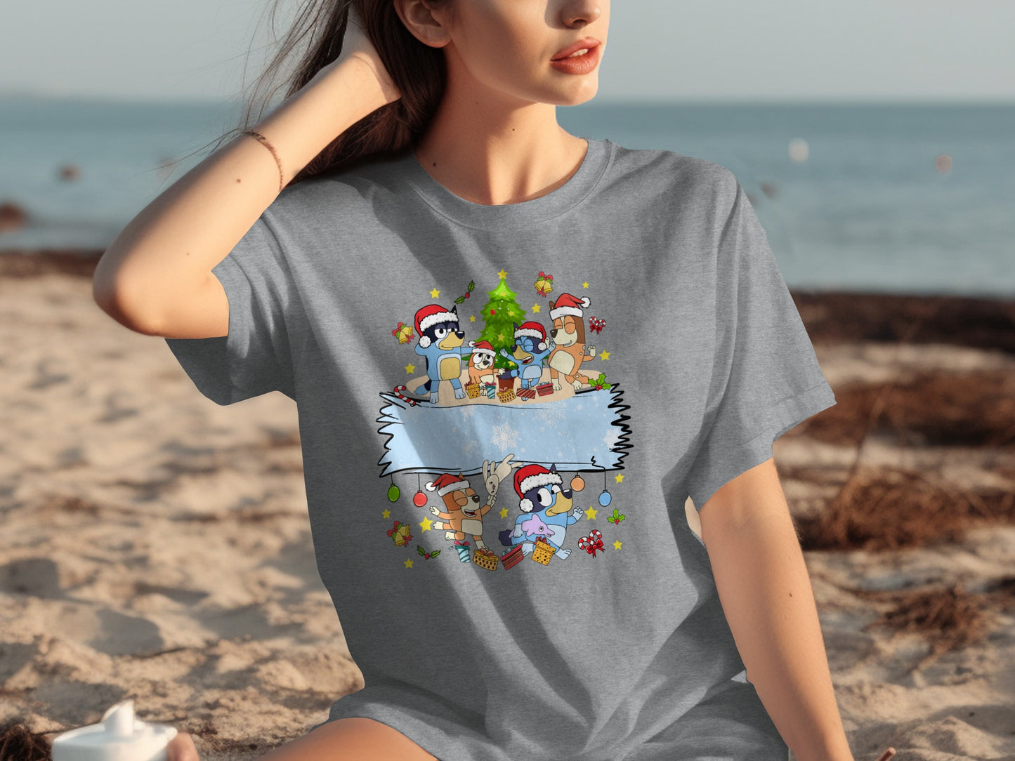 Cartoon Christmas Penguins and Presents Fun Shirt